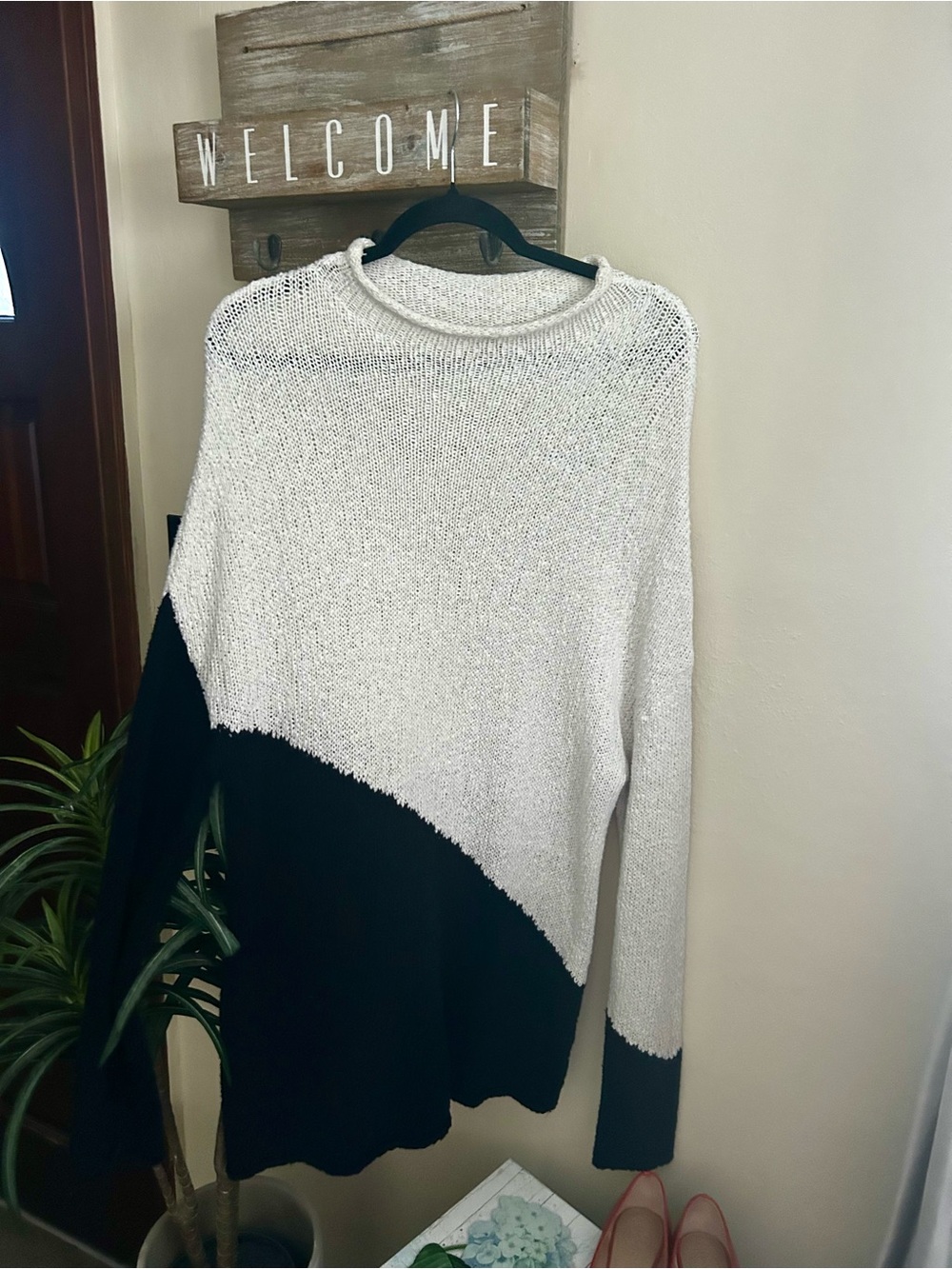 Etcetera Slubbed Funnel Neck Knit Sweater. Size L